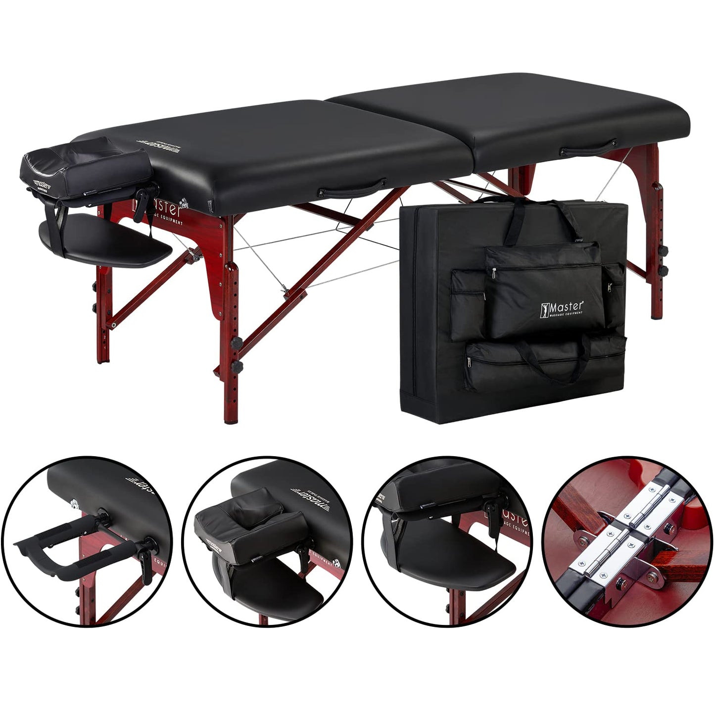 Master Massage 31" Montclair Pro Portable Massage Table Package, Memory Foam Cushioning, Reiki Panels, Shiatsu Cable Release- Tattoo Table, Spa Bed, Facial Bed