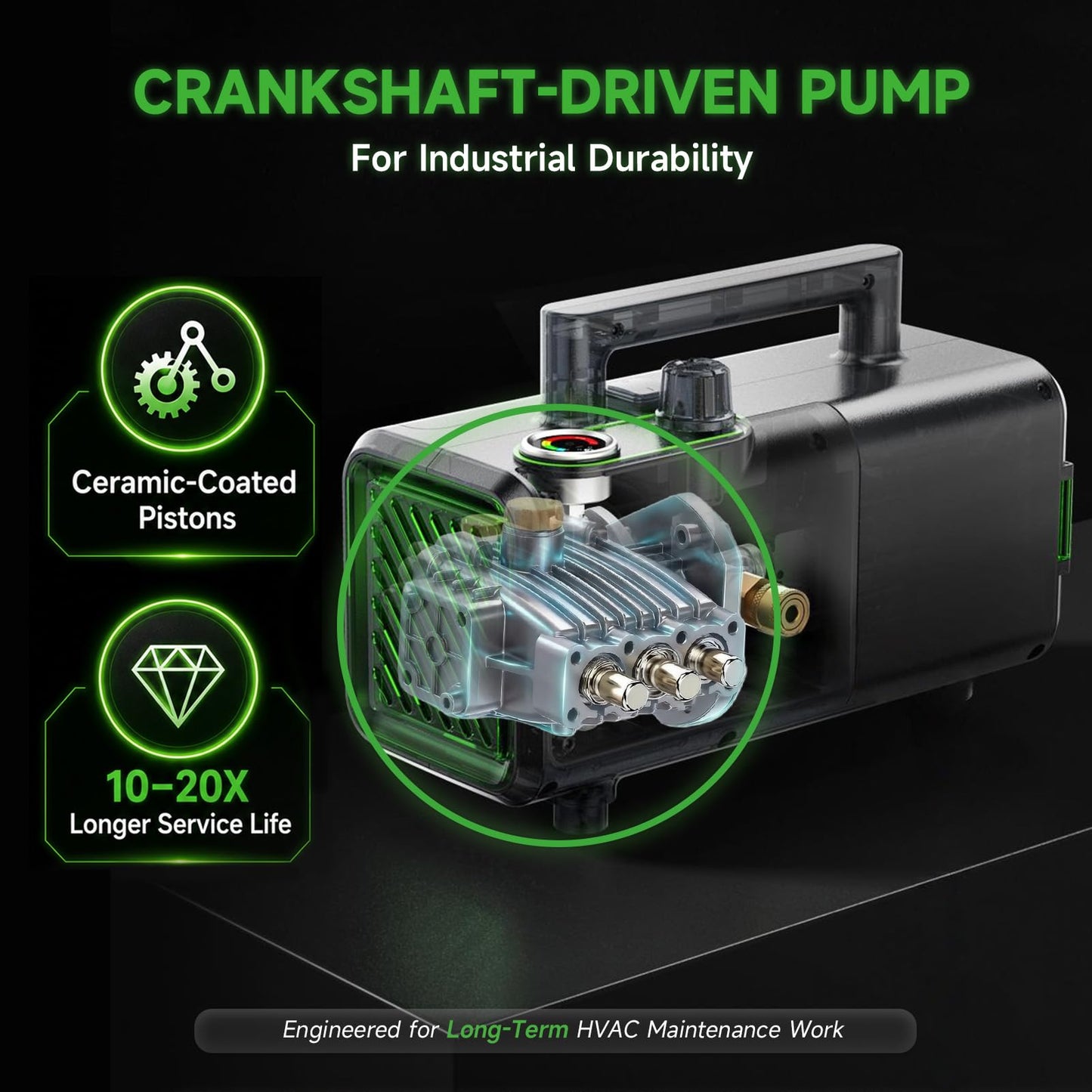 WIPCOOL C28T Crankshaft-Driven HVAC Coil Cleaning Machine, 72–406 PSI Adjustable, 3/4 HP Portable High Pressure Washer with Long Service Life