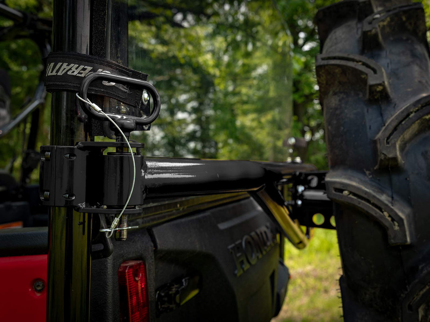 SuperATV UTV Spare Tire Carrier Compatible with 2016+ Honda Pioneer 1000-5/1000-5 Deluxe, 2017+ 1000-5 Limited Edition, No Drilling or Welding, Tires (up to 70 pounds), See Fitment, USA Made