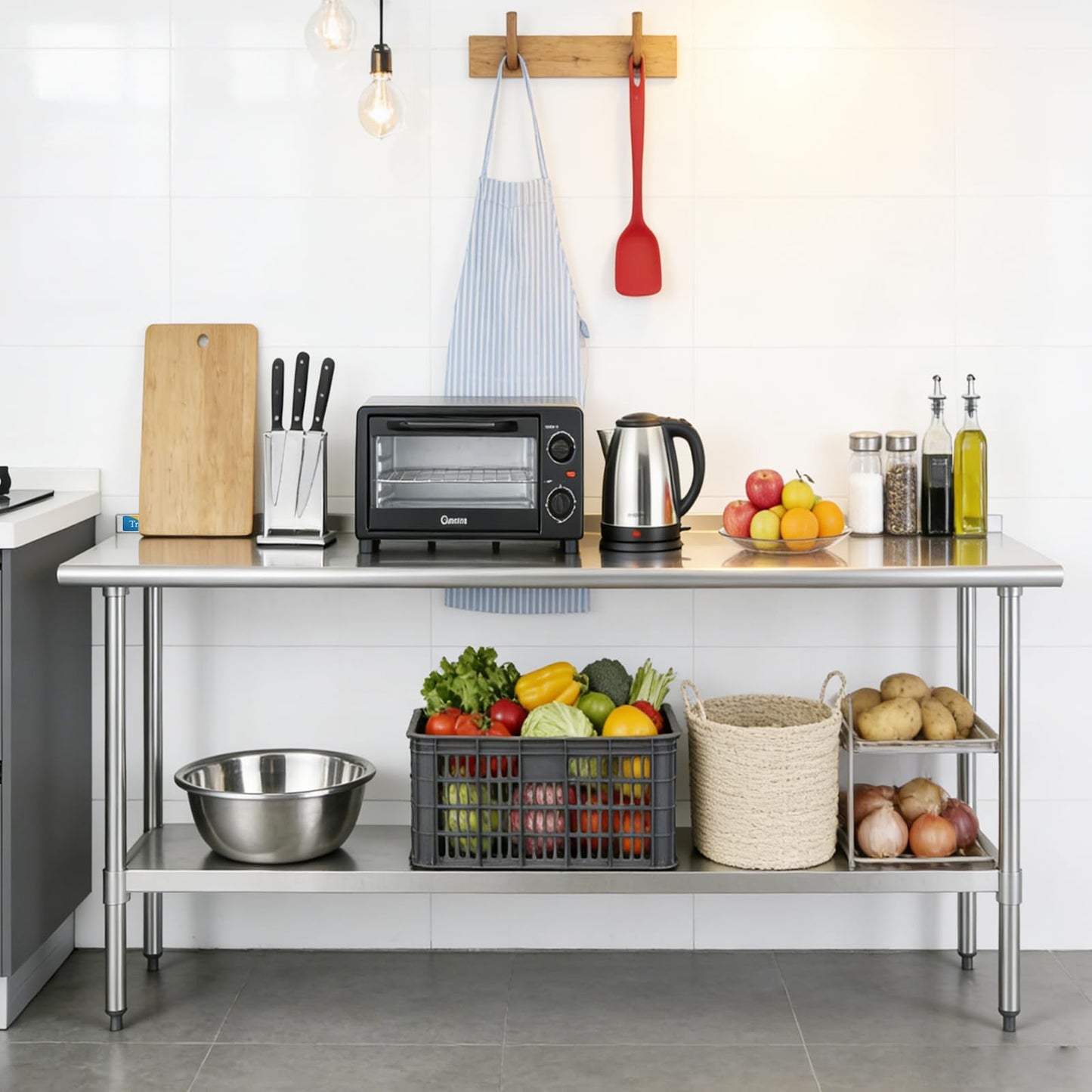 Treshin Stainless Steel Table 18" X 60" with Backsplash