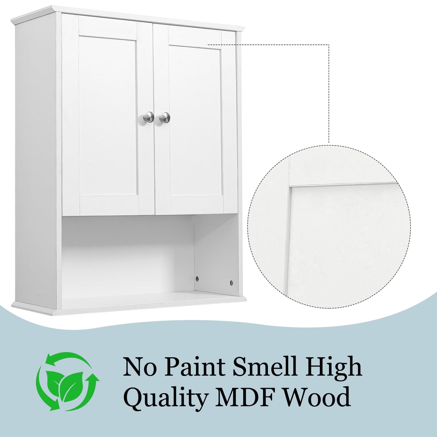 BYAOLVCY Bathroom Cabinet Wall Mounted Over Toilet Storage Cabinet, 24x30 Inch Wooden White Bathroom Wall Cabinet Above Toilet Storage Medicine Cabinets for Kitchen Laundry Bedroom
