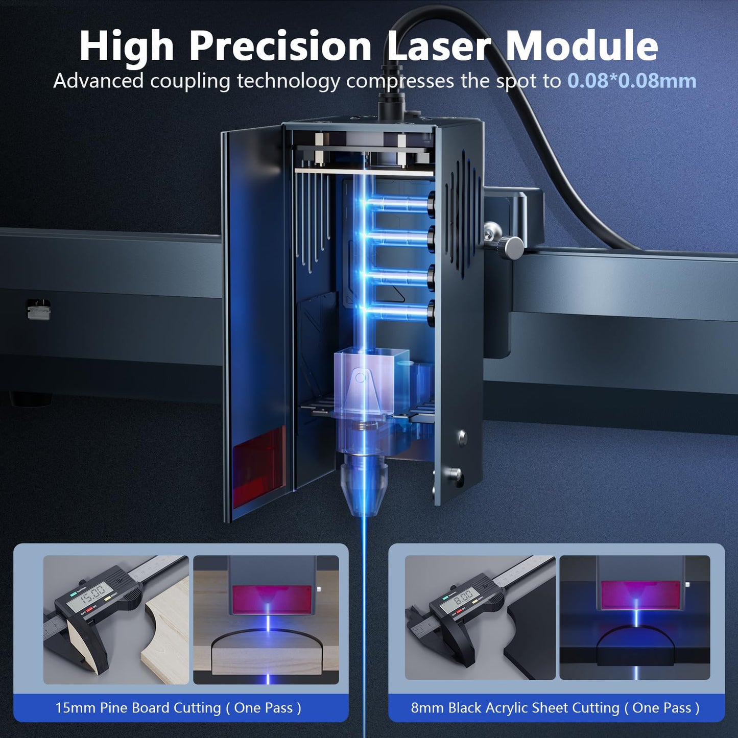 Ortur OLM3 LU3-20A 20000mW Laser Engraver with 50L Laser air Assist, 20000mm/min Engraving Speed and App Control, Class 4 Laser Engraver for Wood and Metal
