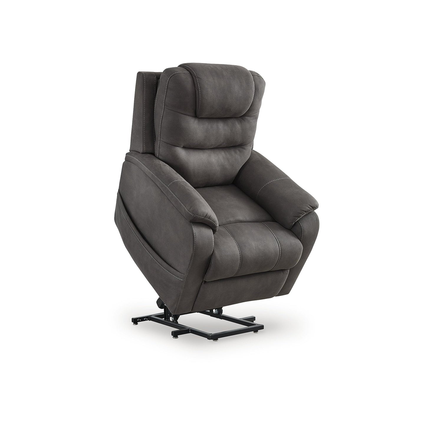 Signature Design By Ashley Snowfield Recliner Chair, Power Lift with Heat and Massage, Faux Leather Upholstery, Easy View Adjustable Headrest, USB Charging, Living Room Comfort