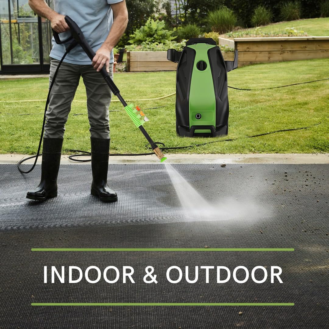 Electric Pressure Washer, 5000 PSI 3.9 GPM Heavy Duty Power Washer with Foam Cannon, 4 Nozzle Tips,33FT Hose and Soap Bottle for Home/Cars/Driveways/Patios/Decks/Fences,Green