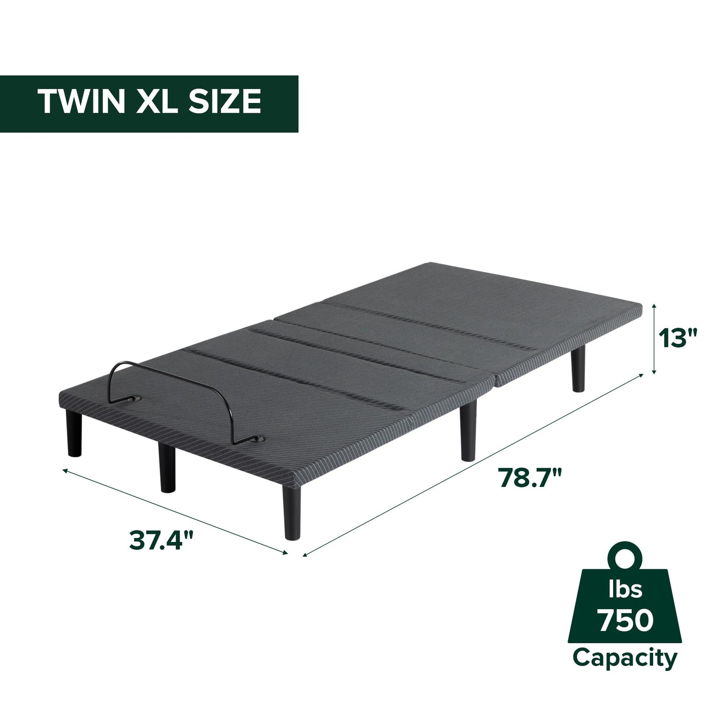 Zinus Nadia Adjustable Bed Frame, Electric Reclining Platform Bed Base, 5-Function Wireless Remote, Independent Head and Foot Incline, Easy, Tool-Free Assembly, Twin XL