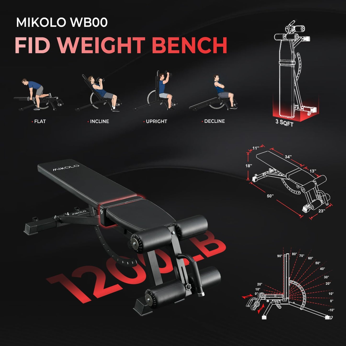Mikolo Power Cage, 2000LB Power Rack with Independent Dual Pulley System, Multi-Function Home Gym Workout Machine for Cable Crossover and Squat(Red Package)