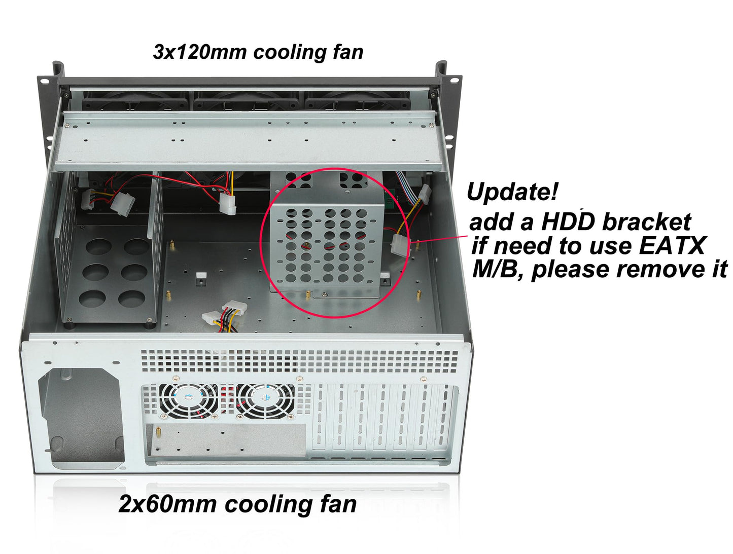 Rackchoice 4U Rackmount Server Chassis 8x3.5 + 3x3.5 or 2x3.5+2x2.5 Drive Bays EATX/ATX/MATX/Mini-itx Support