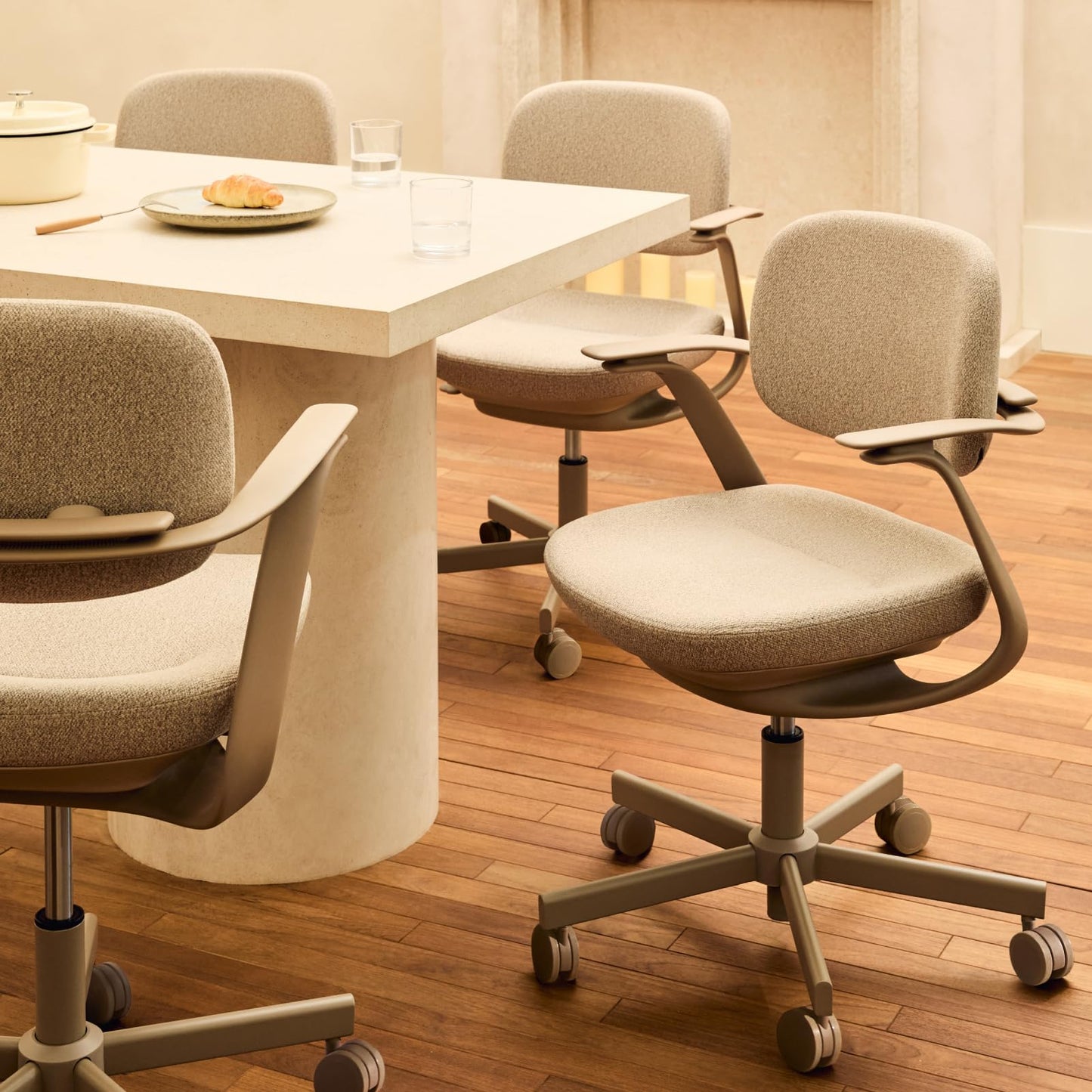 TopJob Biskit Ergonomic Chiar, Comfortable Ergonomic Chair Designed Specifically for Women and Children, Suitable for Home, Office, and School environments (Liquid-Resistant Tan Weave)