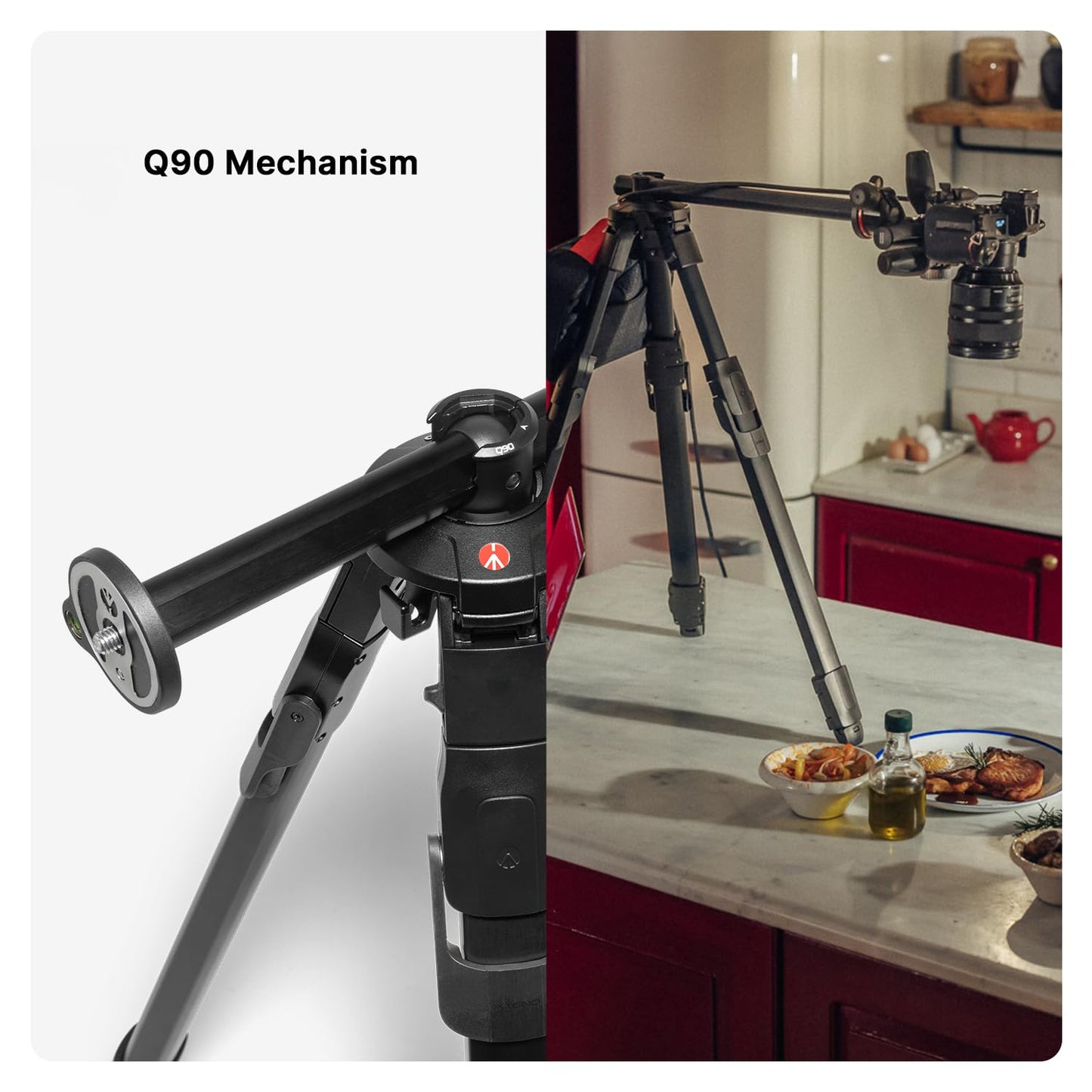 Manfrotto ONE Photo, Aluminum Tripod, 26.4 lbs Load, 90° Horizontal Column, XTEND Legs Fast Setup, Sliding Center Column, Modular Feet, Professional Photo Tripod for DSLR & Mirrorless Cameras