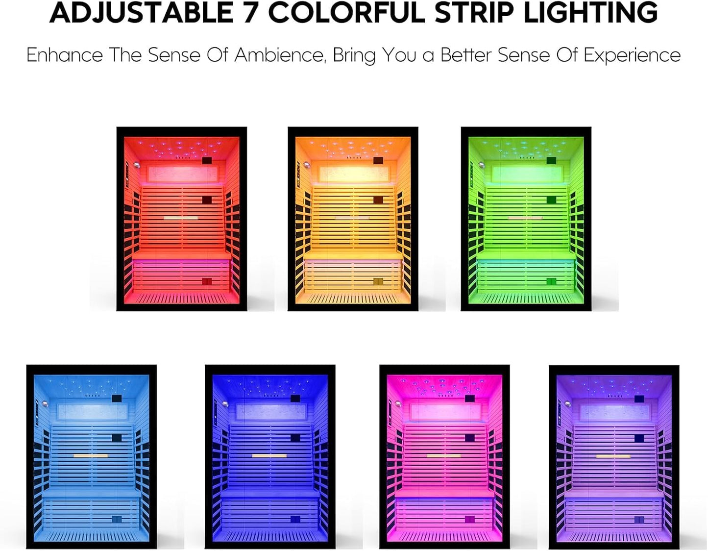 Infrared Sauna for 2 Person, Far Infrared Home Dry Sauna, Low EMF Canadian Hemlock Wood Sauna for Men Women Elder Indoor Use, Starry Starlight Ceiling, Fast Heating Easy Assembly 53.2×47.2×74.8"