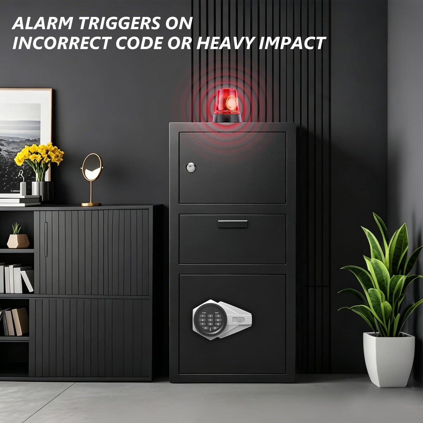 Emasme Money Safe for Cash, Digital Security Safe with Quick Place Drop Slot, Anti-Theft Small Safe for Documents Jewelry Retail Store Office Hotel (27''H)