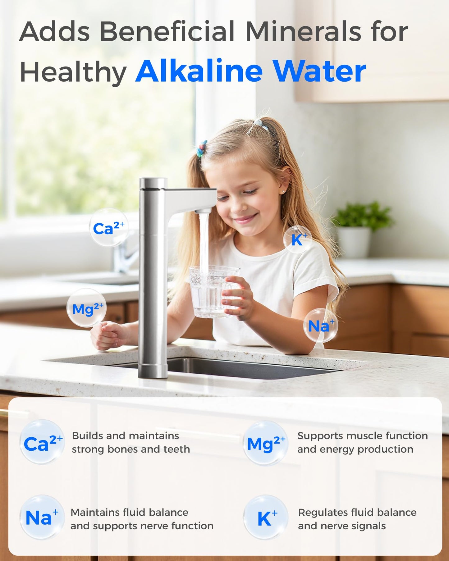 Waterdrop X12 Alkaline Mineral Reverse Osmosis System, NSF/ANSI 42&58&372 Certified, 1200 GPD, 11-Stage Filtration Tankless RO, 3:1 Pure to Drain, UnderSink, Smart Stainless Steel Faucet, BPA Free