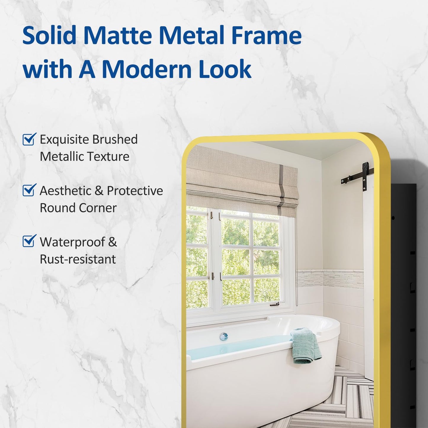 ACEMIRO 20x28 Inch Gold Recessed Medicine Cabinet with Mirror Metal Framed Surface Wall Mounted Bathroom Medicine Cabinet Mirror with Storage
