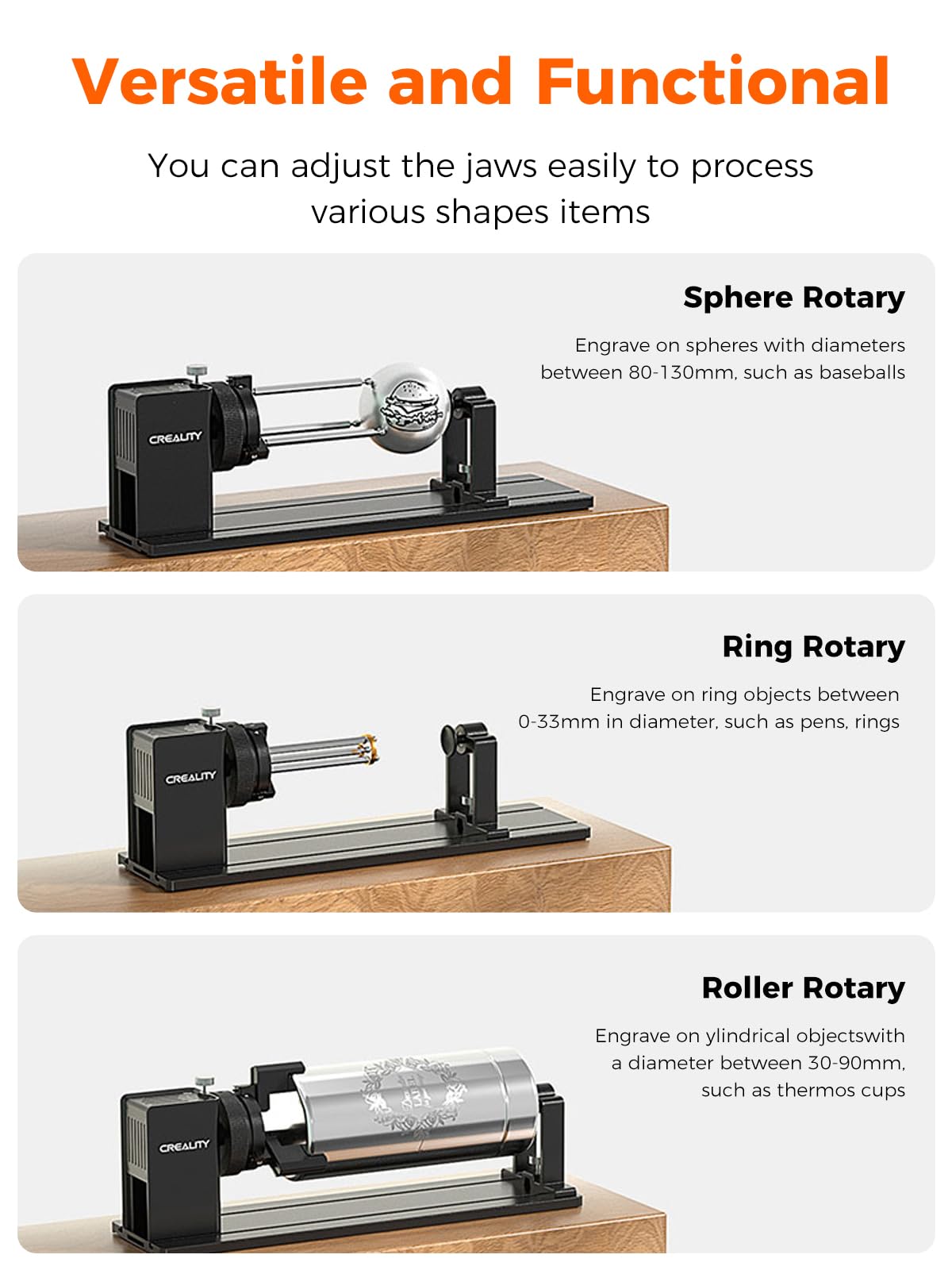Creality Rotary Roller Kit with Risers for Falcon A1 Laser Engraver, Engraving Accessories for Engraving Cylindrical Objects, Wine Glass, Baseball Bat, Ring
