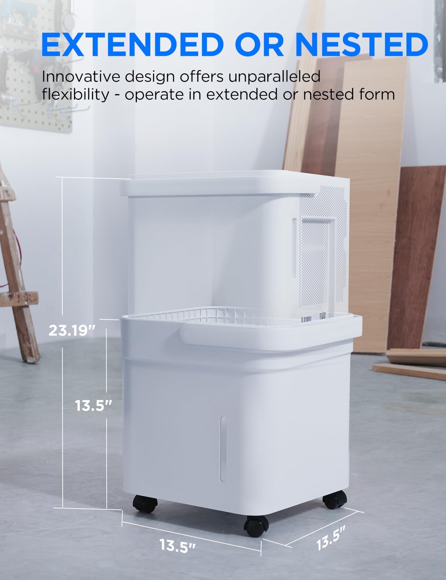 Midea Cube 20 Pint Dehumidifier for Basement, Up to 1,500 Sq. Ft. dehumidifier with drain hose, ENERGY STAR Certificated, Smart Control, Compatible with Alexa, White