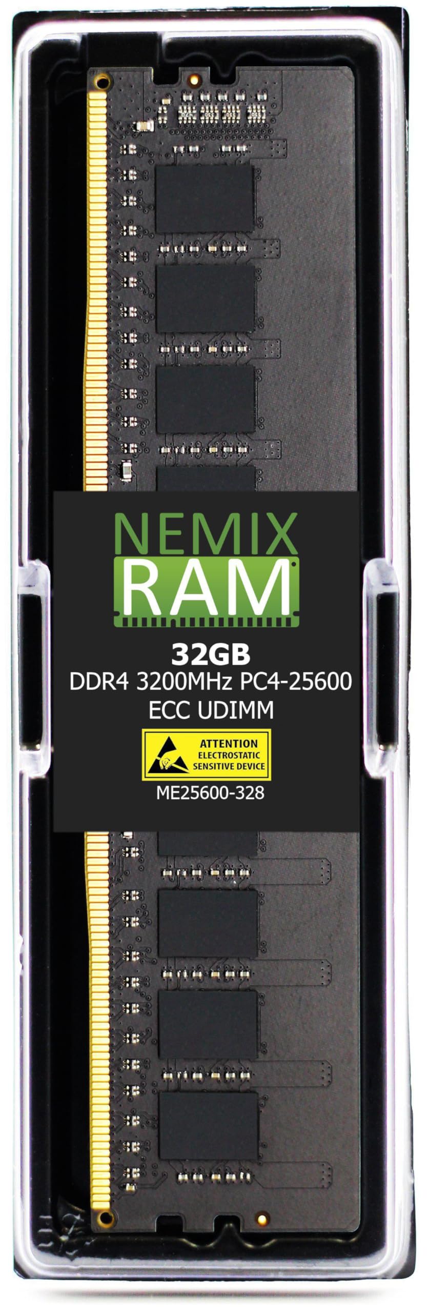 NEMIX RAM 32GB (1X32GB) DDR4 3200MHz PC4-25600 2Rx8 1.2V CL22 288-PIN ECC Unbuffered UDIMM Compatible with QNAP RAM-32GDR4ECK1-UD-3200 NAS Memory