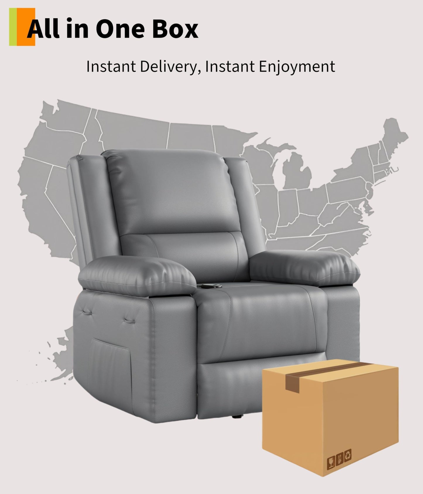 GarveeHome Power Lift Recliner Chair - Heat and Massage, PU Leather Electric Lift Recliner for Elderly & Mobility Impaired，Reclining Sofa with Side Pocket for Living Room
