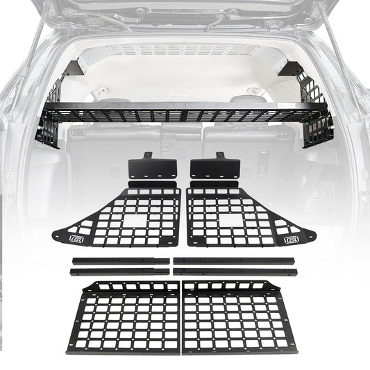 HIGH FLYING for Toyota 4Runner 2010-2024 Car Accessories Modular Storage Molle Panel System Trunk Shelf Luggage Carrier Cargo Racks Trunk Organizer Aluminum Alloy Whole Kit