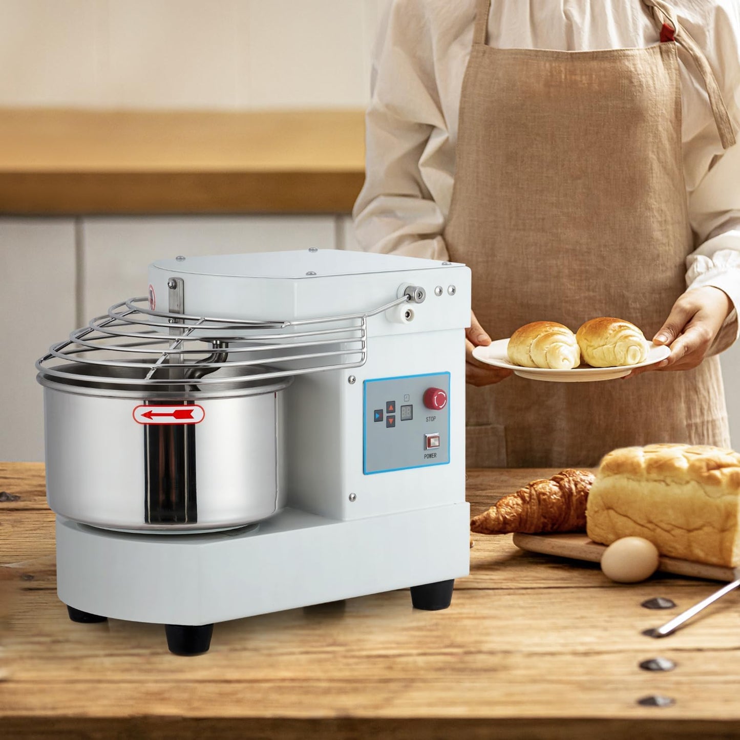 GarveeHome 10.5 Qt Commercial Stand Mixer, 650W Touch Screen Control with Timer & Safety Shield, Dual Rotating Dough Machine, Stainless Steel Bowl for Restaurant & Bakery