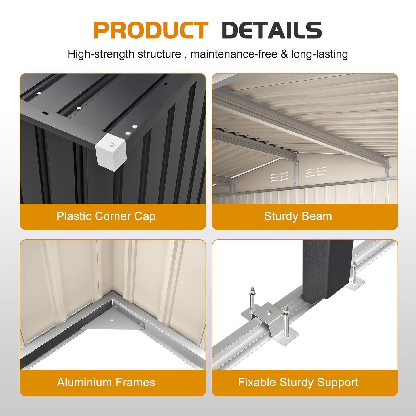 ZMAD 12'x23' Metal Carport Storage Shed 2-in-1, Heavy Duty Steel Garage with Sliding Door, UV Panel & Waterproof Sloped Roof, Reinforced Structure for Car Boat Tractor Farm(Style B)