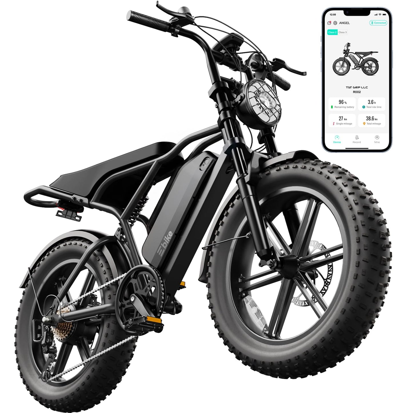 TST Electric Bike for Adults 1500W Peak 20" Fat Tire All- Terrain E-Bike 60 Miles Electric Dirt Bike - 48V 15 AH Battery Tested to Safety Tested to UL 2849 Powered Electric Bicycle