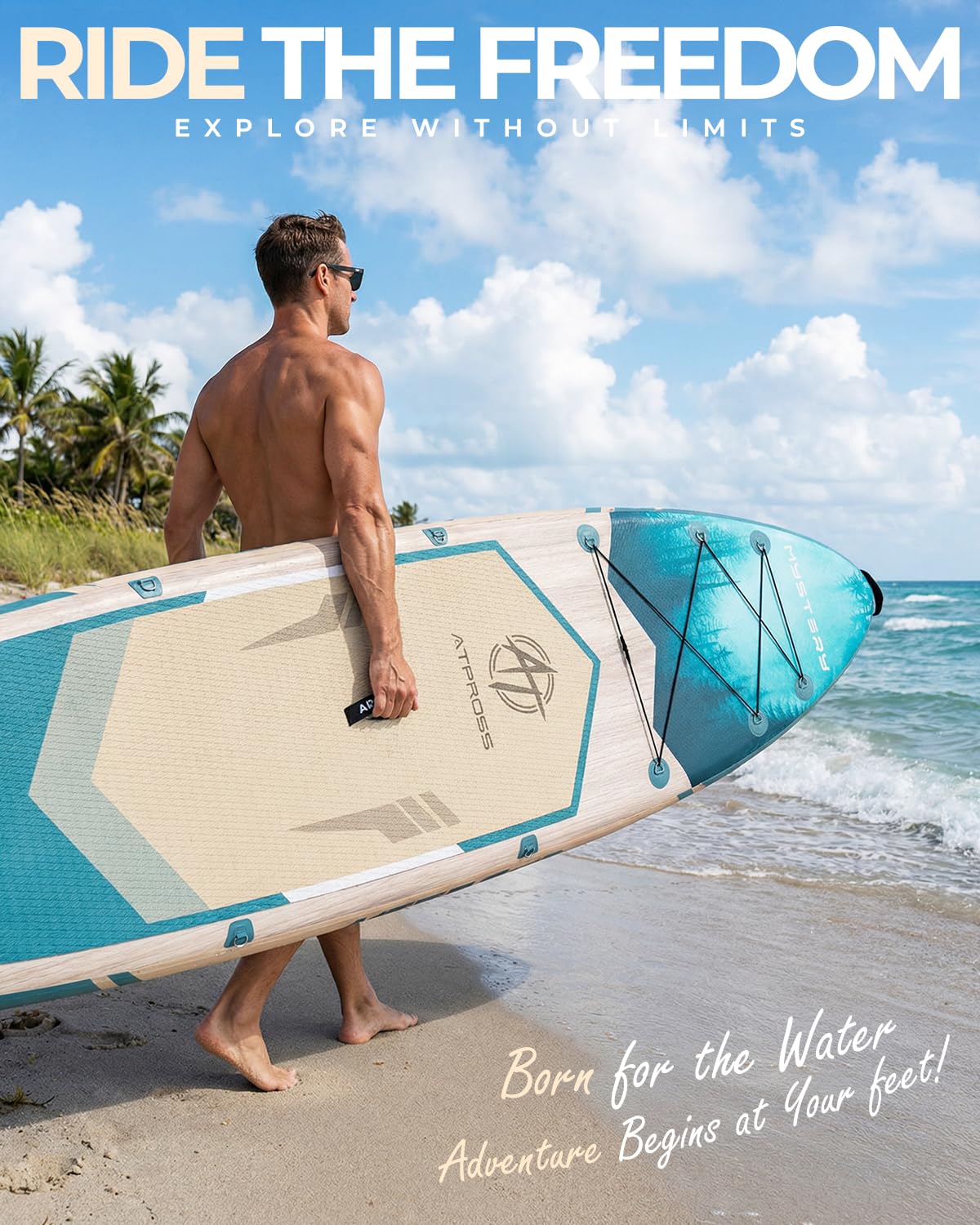11'6"x35" Inflatable Stand Up Paddle Board 450LBS Weight Capacity Extra Wide Non-Slip Stable Deck Adult SUP with Kayak Seat, Premium Accessories Kit & Backpack – for Yoga, Fishing, Surf