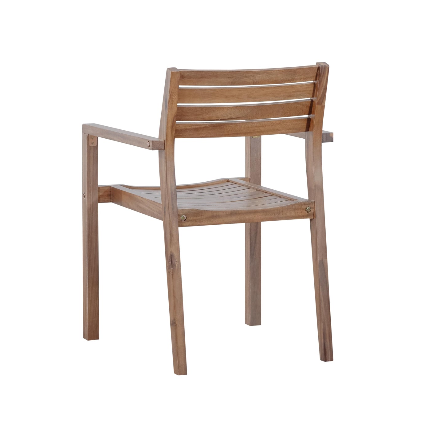 Merax 5-Piece Outdoor Dining Set for 4 People, Weather-Resistant Sturdy Acacia Wood Furniture Sets, 47.2" Round Dining Table, for Patios Garden Poolside Lawn, Light Gray Tabletop+Light Brown Chair
