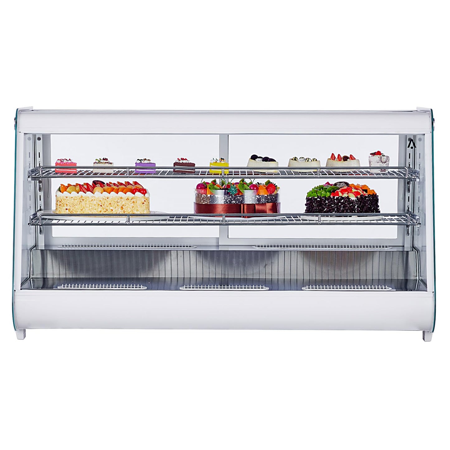 8.13 Cu.Ft Commercial Refrigerators, Glass Door Countertop Display Refrigerator with Adjustable Shelves, Pastry Display Case with LED Lights & Smart Temperature Control for Cafe Restaurant, White