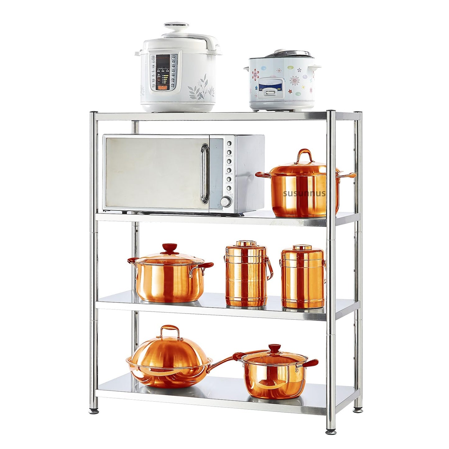 susunnus Stainless Steel Shelves,for Kitchen,Warehouse,35.8 * 15.8-4Tier