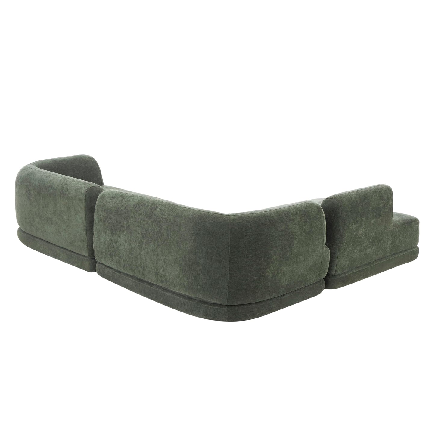 Merax 115" Modern L-Shaped Sectional Sofa with High-Density Fully Compressed Sponge and Chaise Lounge, Deep Seating 3-Piece Set, Fully Assembled Right Hand Facing for Living Room, Lounge, Green