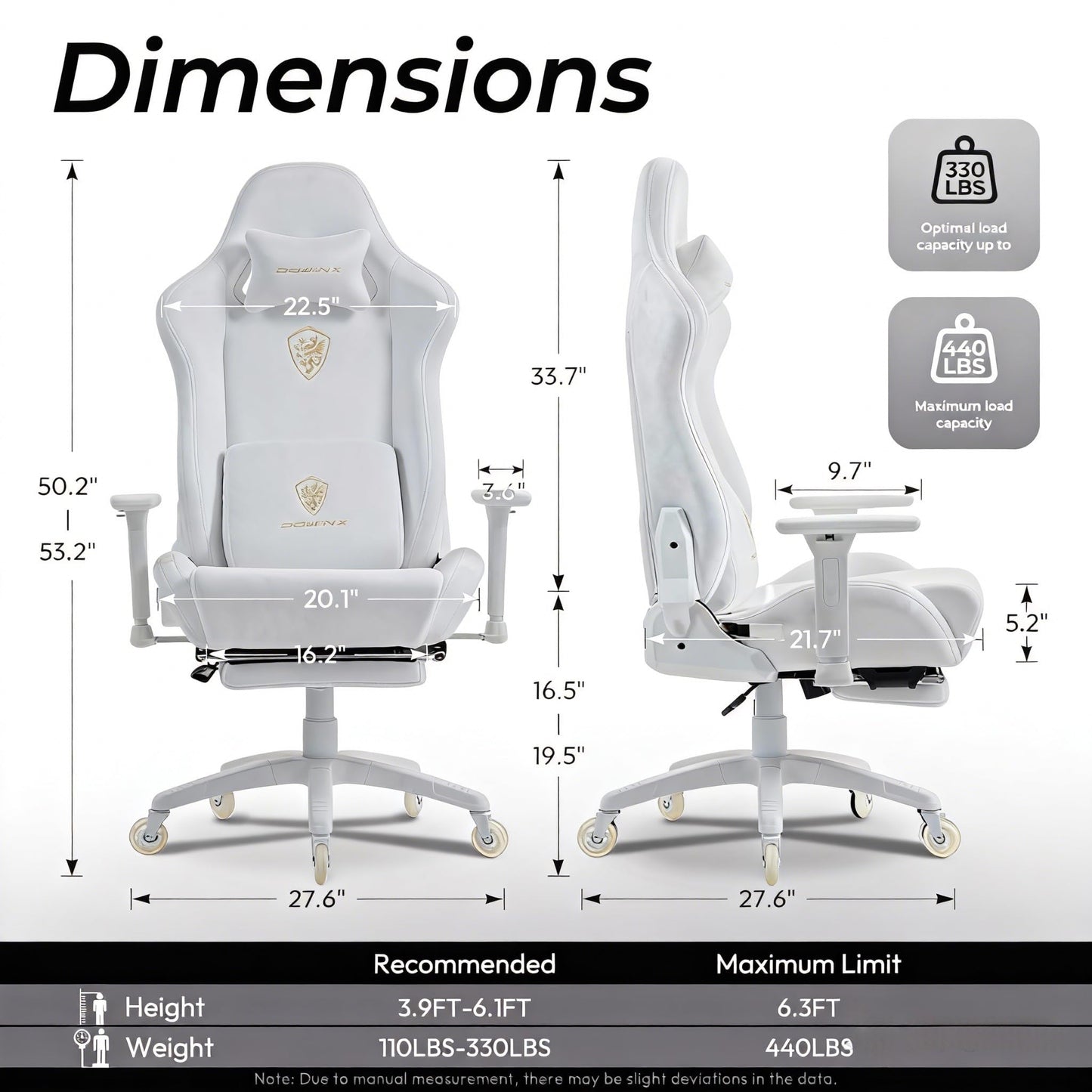 Dowinx Big and Tall Gaming Chair with Suede Fabric Breathable, Game Chairs for Adults with Oversized Thick Seat for 440lbs, Ergonomic Gamer Chair for Streaming & Long Gaming Sessions, Light White
