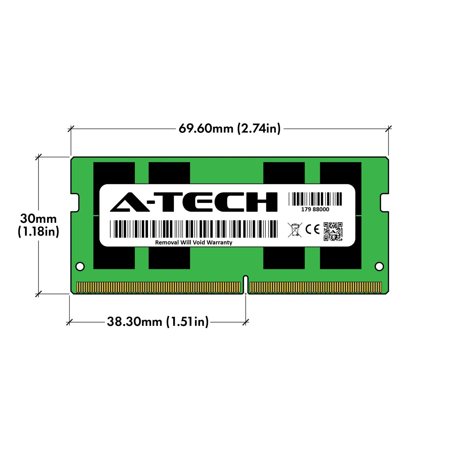 A-Tech 32GB Kit (2x16GB) RAM for QNAP TS-873AeU-RP NAS | DDR4 2400MHz PC4-19200 SODIMM 2Rx8 1.2V 260-Pin Non-ECC SO-DIMM Memory Upgrade