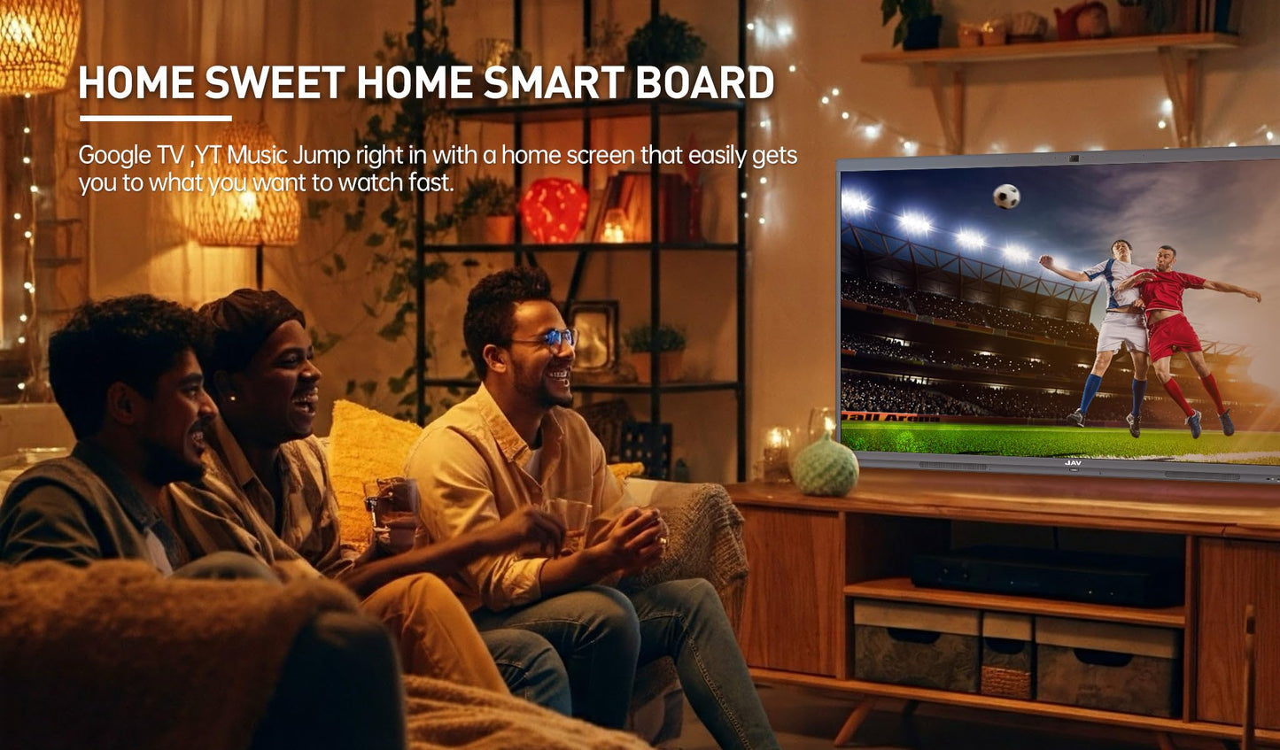 JAV 86" Smart Board Pro Google EDLA Certified 4K UHD Interactive Whiteboard for Classroom Office All-in-One Touchscreen Display with 48MP AI Camera 100W Soundbar Android 14 8+128GB Wall Mount Included