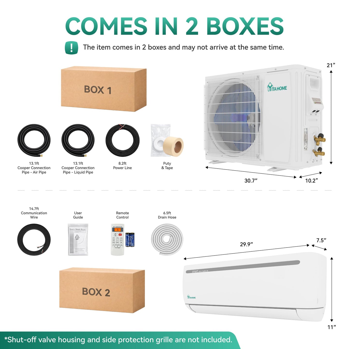 YITAHOME Mini Split AC/Heating System, 24000 BTU Ductless Mini Split Air Conditioner Heat Pump, 208/230V SEER2 18.5 Energy Efficient Inverter AC Unit,Wifi Enabled Works with Alexa, 2 Ton,J Series