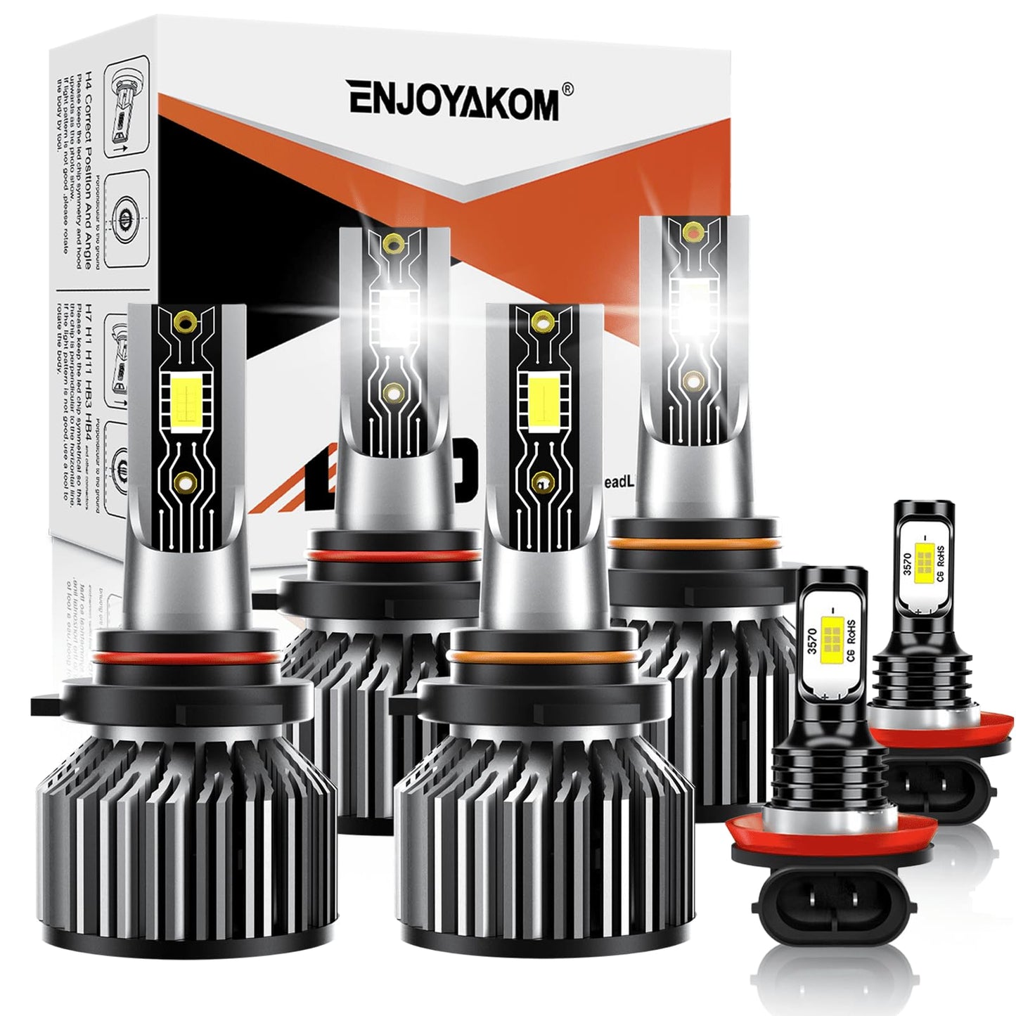 TXBILMOO Light Bulbs Combo Kit for 2009-2013 Toyota Corolla, 9005 High Beam, 9006 Low Beam, H11 Fog Lights, 6000K