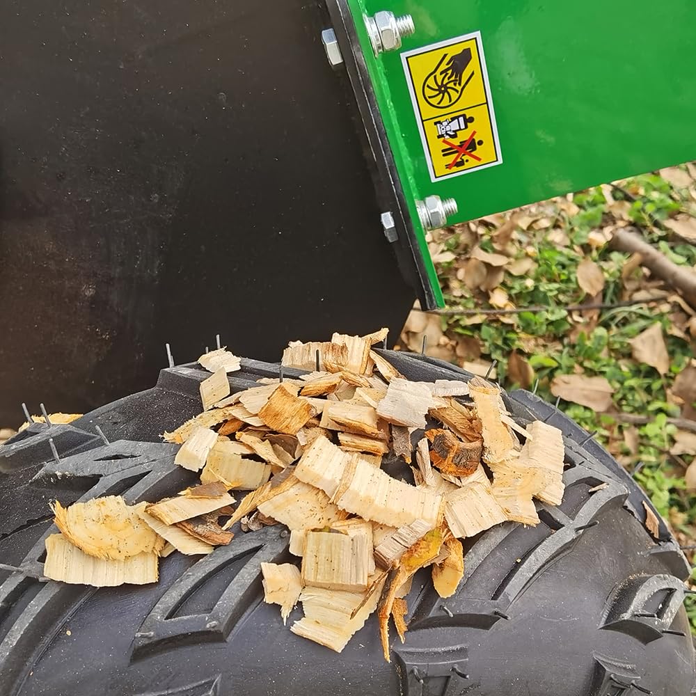 Wallemac 420cc 14HP 6-Inch Wood Chipper Shredder Mulcher E-Start Gas Powered B&S Engine EPA Certified with Towbar/Emergency Stop Button (B&S Engine, Electric Start)