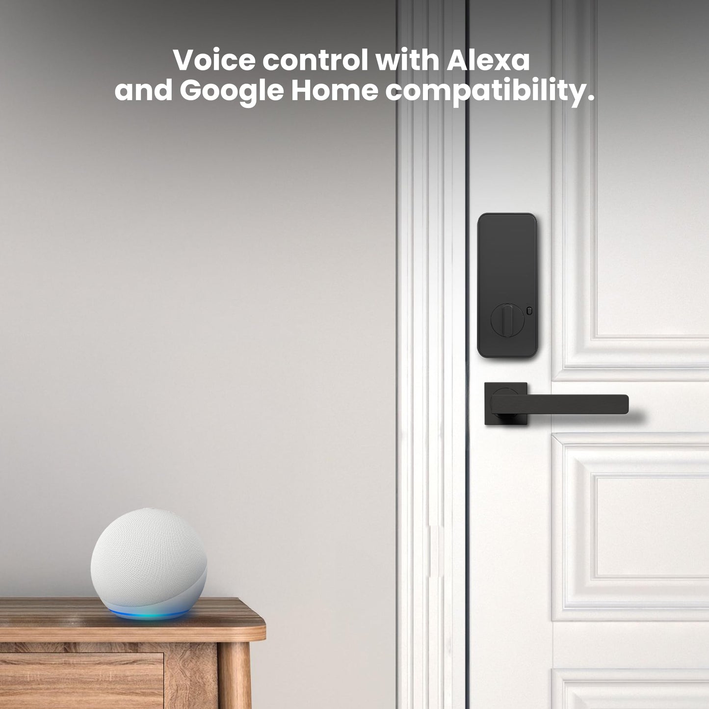 Feit Electric Smart Door Lock with HD Camera Doorbell, 1080p Video, Fingerprint & Keypad Entry, 2-Way Audio, Night Vision, App Control, Auto-Lock, 100 User Codes, USB-C Backup, Matte Black Finish