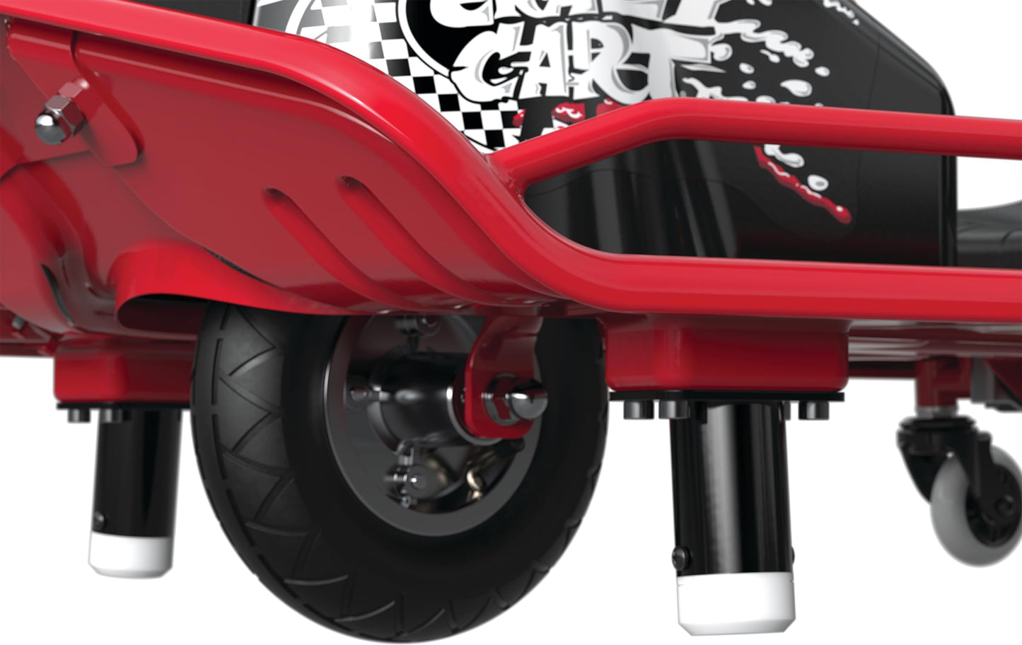 Razor Crazy Cart - 24V Electric Drifting Go Kart - Variable Speed, Up to 12 mph, Drift Bar for Controlled Drifts, One Size, Black/Red