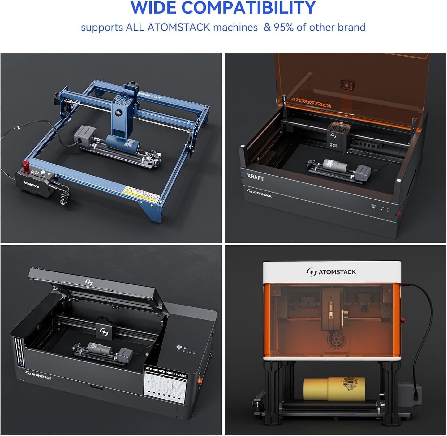 ATOMSTACK A10 Pro V2 10W Laser Engraver with Auto Air Assist & R6 Rotary Roller, 0.06mm High Accuracy Laser Cutter for Wood and Metal, Professional DIY Laser Engraving Machine with Eye Protection