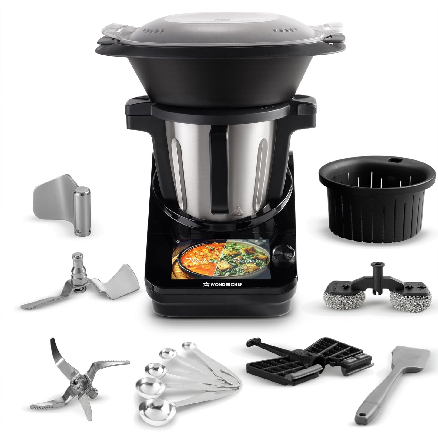 Wonderchef Chef Magic | All-in-One Kitchen Robot for Indian & International Cuisine | Automatic Chopping, Sautéing, Stirring, Kneading... | Mobile App | Recipes by Chef Sanjeev Kapoor | 2 Yr Warranty