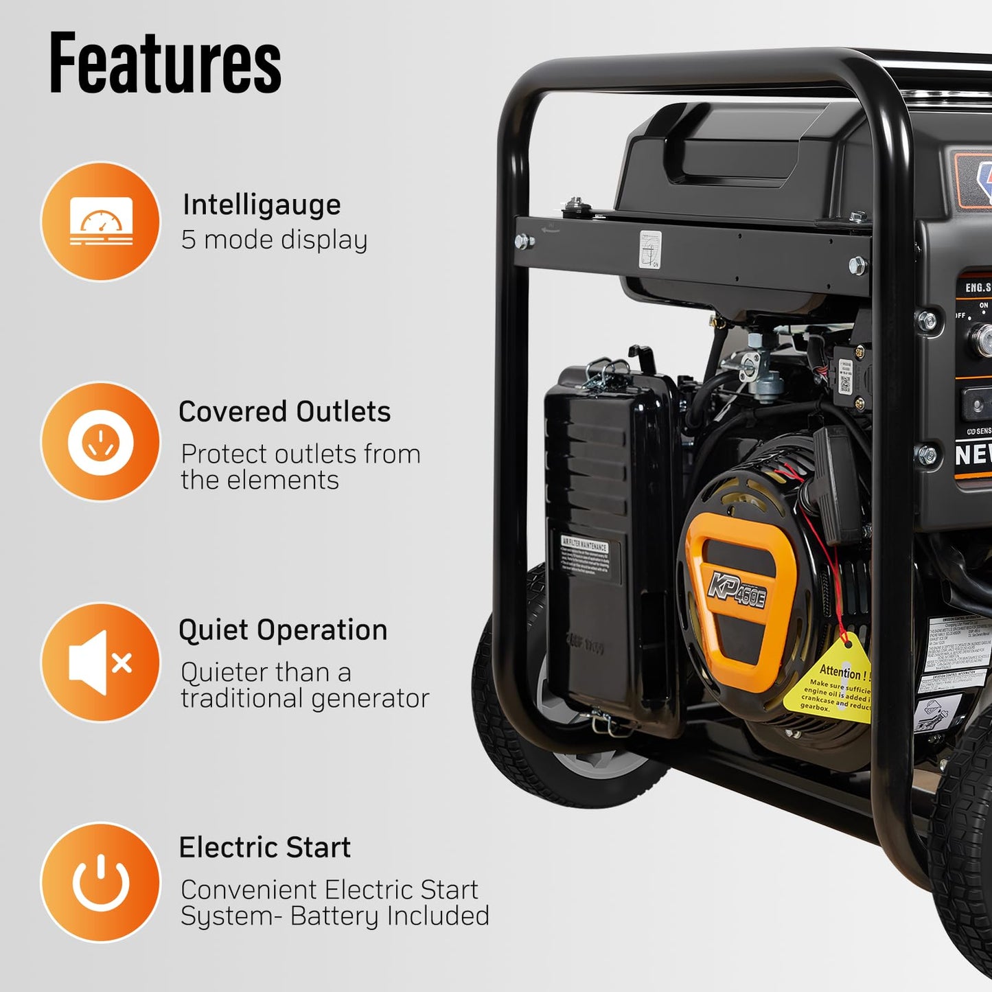 7500 Watt Generator for Camping Home Use RV & Emergency Ready, Remote Electric Start Gas Powered, Transfer Switch Ready with Wheel Kit, CO Sensor