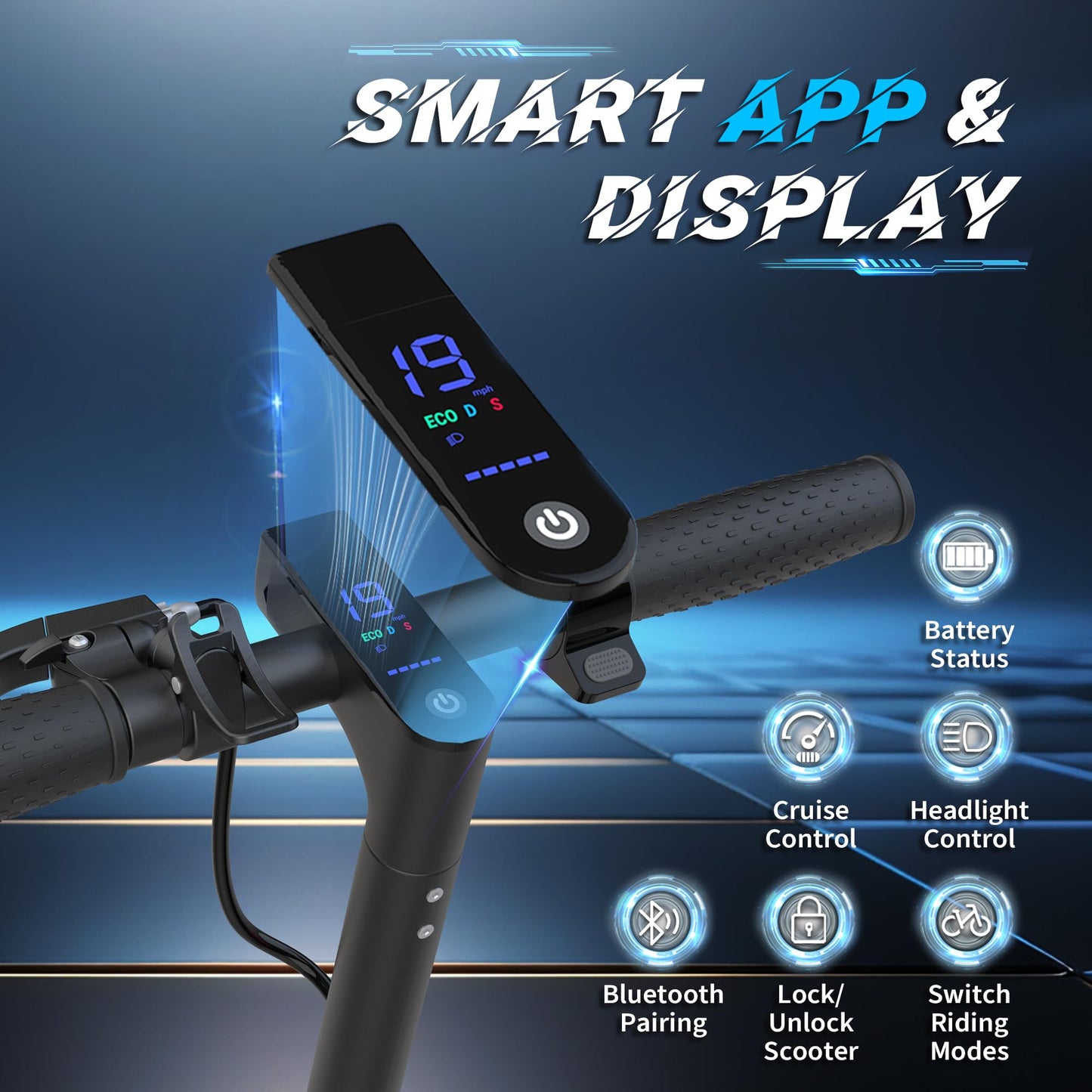 Electric Scooter, 500/350W Motor & 10"/8.5" Solid Tires, Up to 22/19 MPH & 25/15 Miles Rang, Foldable Commuter E Scooter for Adults & Teens with Dual Brake System, APP