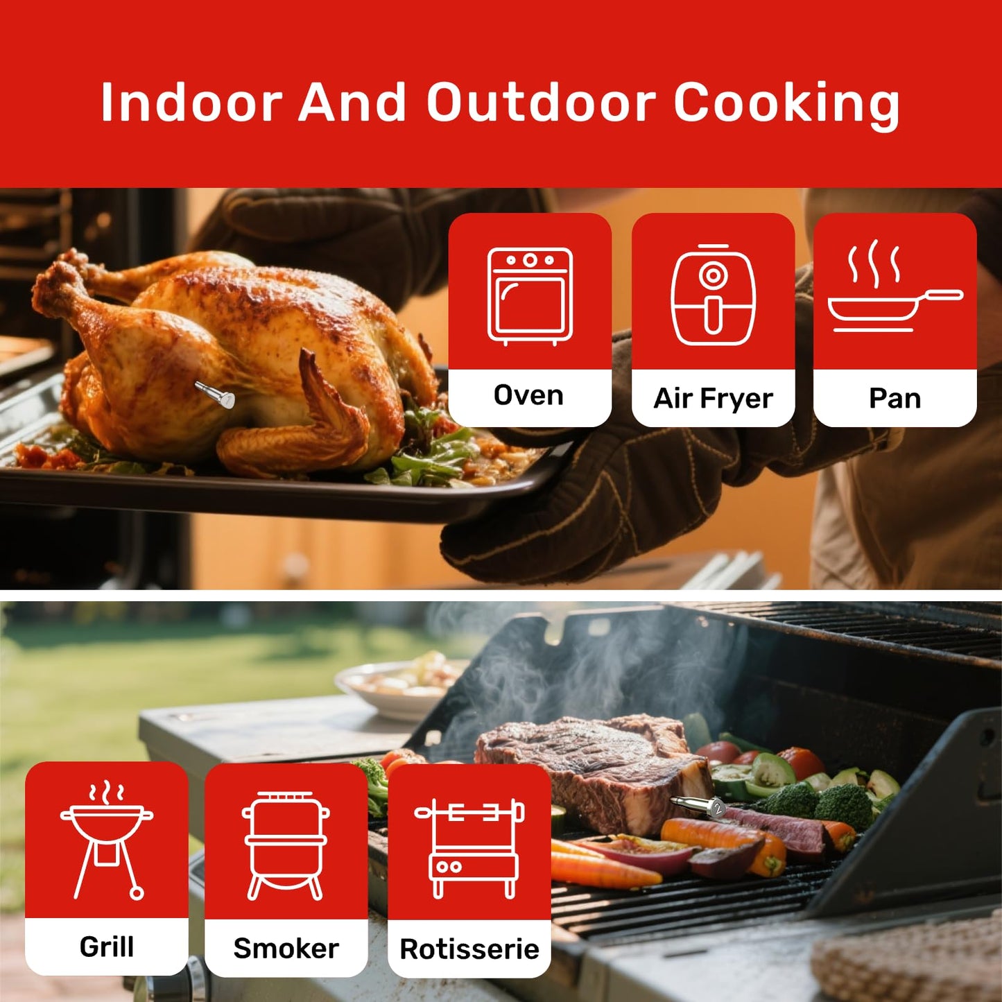 Meatmeet Wireless Bluetooth Meat Thermometer Digital, Standalone Base, WiFi Unlimited Range, AI guided cooking, 6 Sensors with ± 0.18°F Accuracy, 4 Probes for Kitchen, BBQ, Grill, Oven, Smoker (Z Pro)