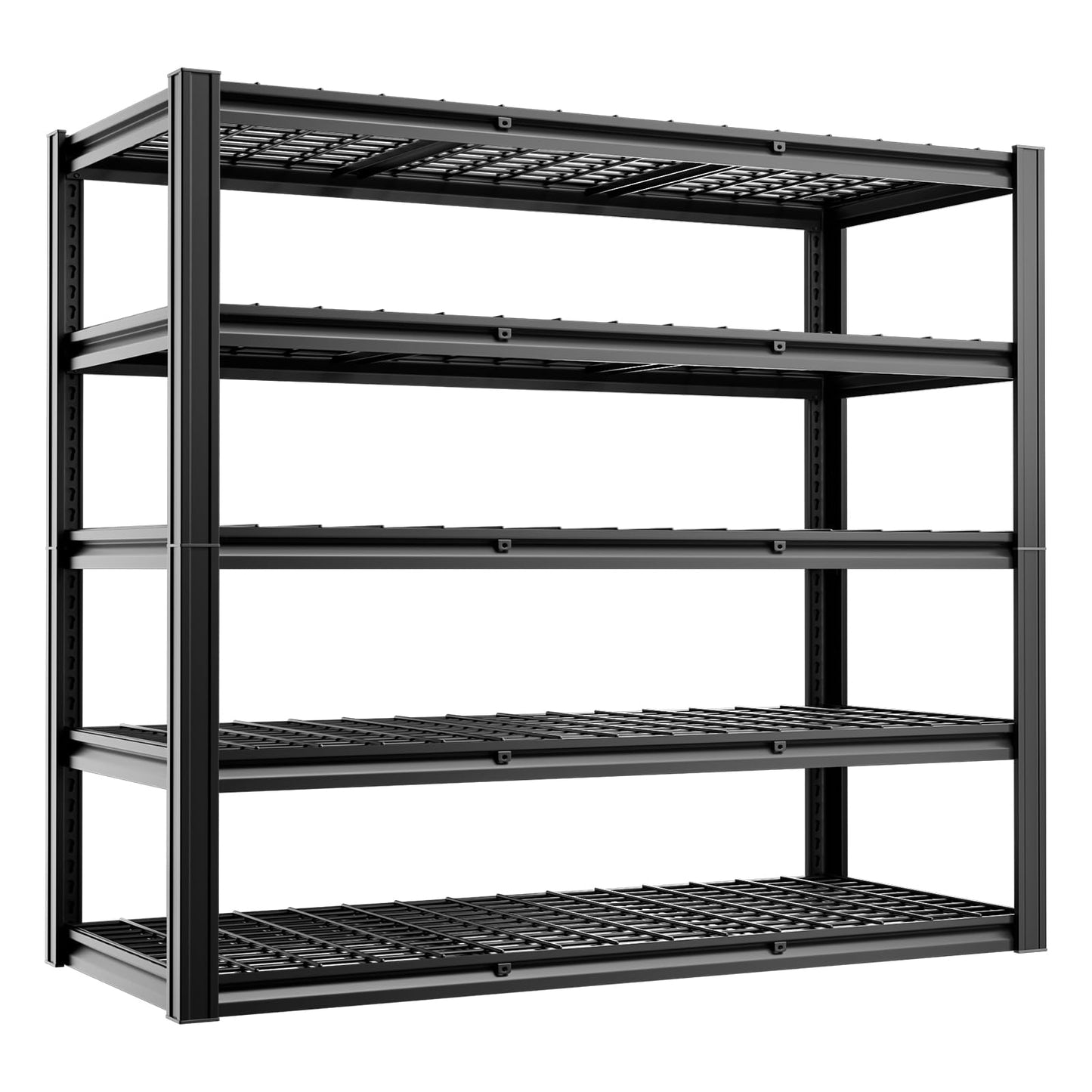 cynnda 5-Tier 60”W x 24”D x 78”H Garage Shelving Adjustable Metal Storage Shelves 3000LBS Garage Shelving Heavy Duty Utility Shelf Unit Storage Racks for Warehouse(Black)