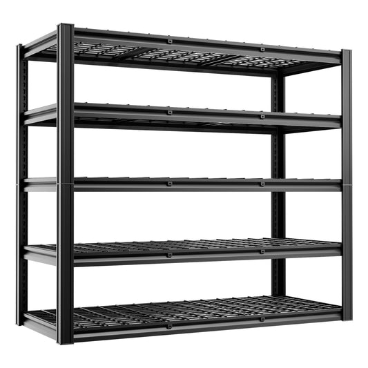 cynnda 5-Tier 60”W x 24”D x 78”H Garage Shelving Adjustable Metal Storage Shelves 3000LBS Garage Shelving Heavy Duty Utility Shelf Unit Storage Racks for Warehouse(Black)