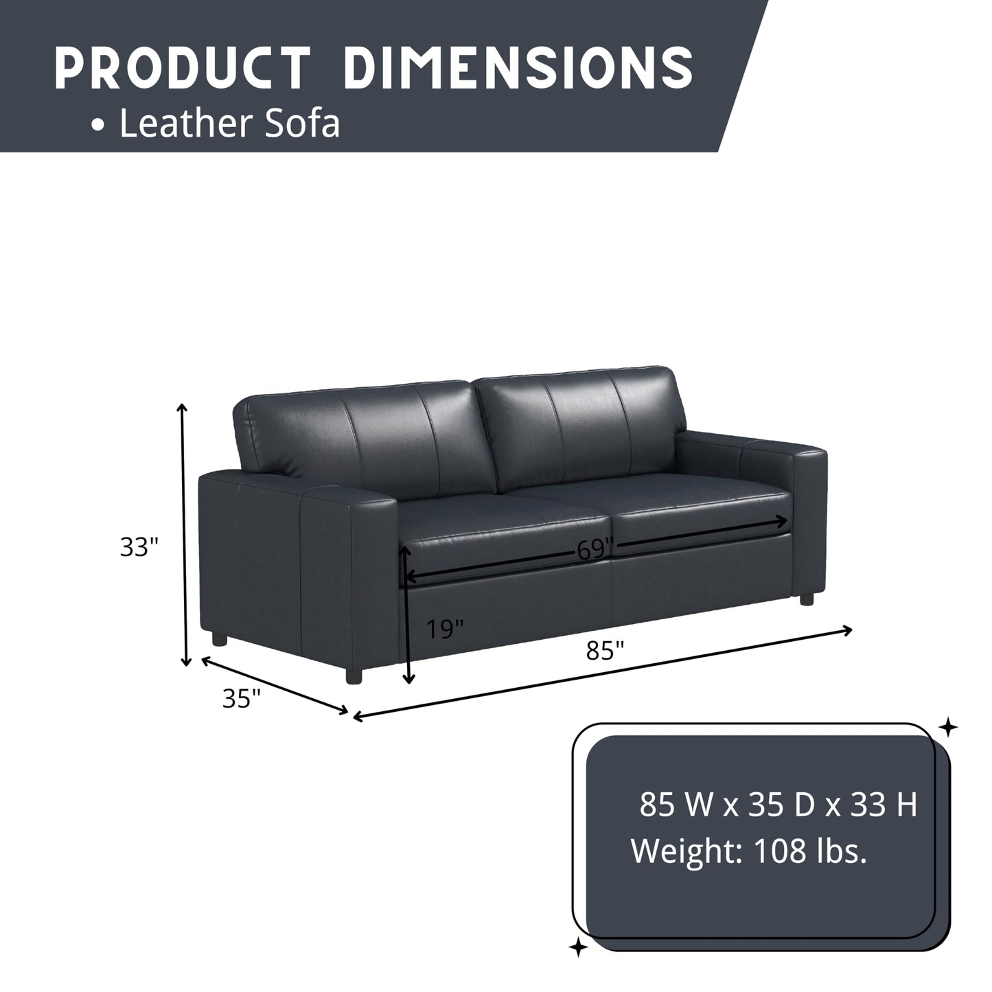 Roundhill Furniture Sakan Leather Upholstered 2-Piece Living Room Set, Sofa and Loveseat, Blue