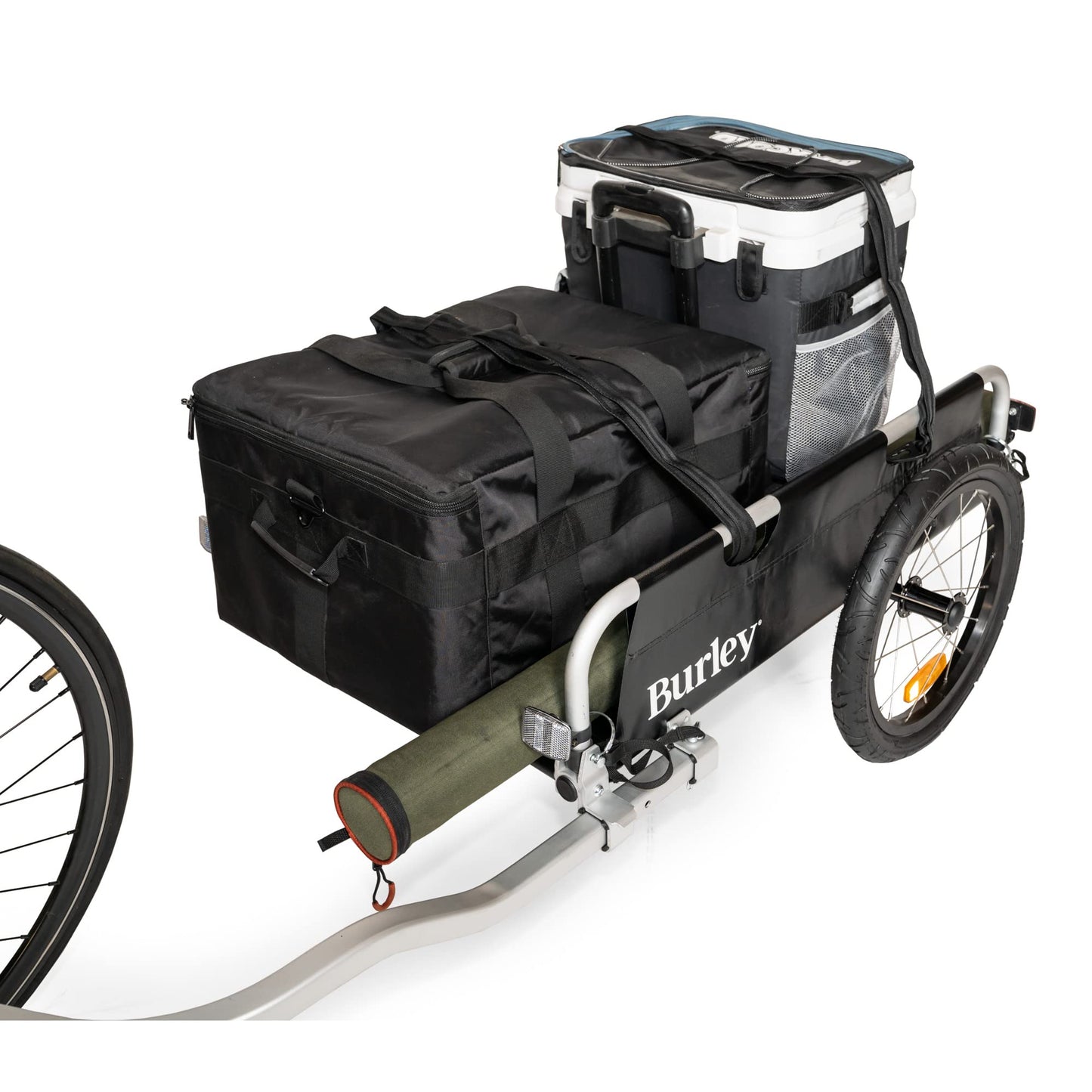 Burley Flatbed | Aluminum Open Cargo Bike Trailer Designed for Larger Loads with 100 lb Capacity & Compact Fold