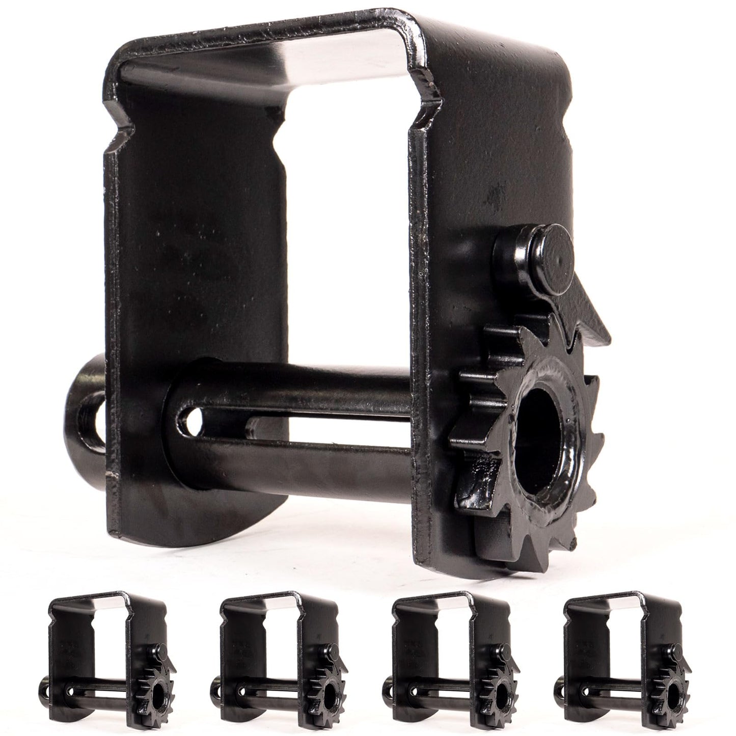 US Cargo Control Storable Sliding Winch for Flatbed Trailer (5-Pack), 4 Inch Holds 50 Feet of Webbing, Tie-Down Fits Sliding C Track, 5,500 LBS Working Load Limit
