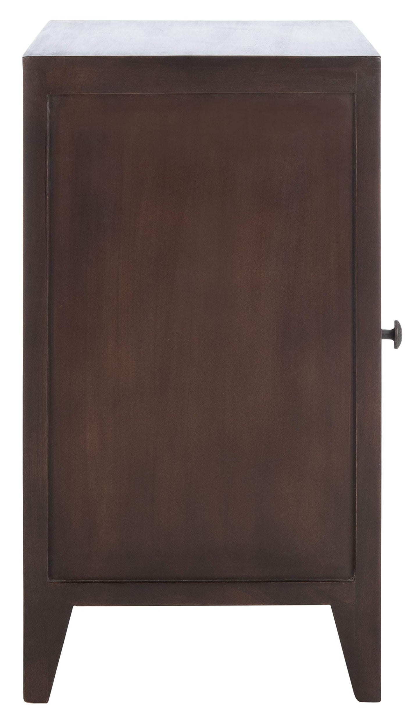 SAFAVIEH Furniture - Thea 1-Door Carved Nightstand - Brown - Mango Wood - Artisan Global Design - Ideal for Bedroom, 20"W x 14"D x 26"H - Fully Assembled (NST5300A)