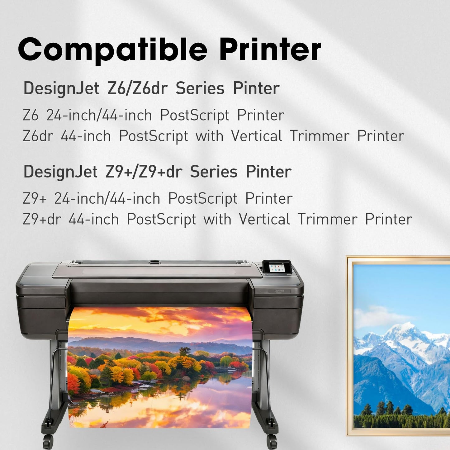SavFinto 746 746XL Ink Cartridge High-Capacity (300-ml X 6) Compatible with HP DesignJet Z6 & Z9+ Large Format Printer Ink 746XL (P2V82A P2V83A P2V81A P2V80A P2V78A P2V79A，PB/MBK/R/C/M/Y, 6-Pack)